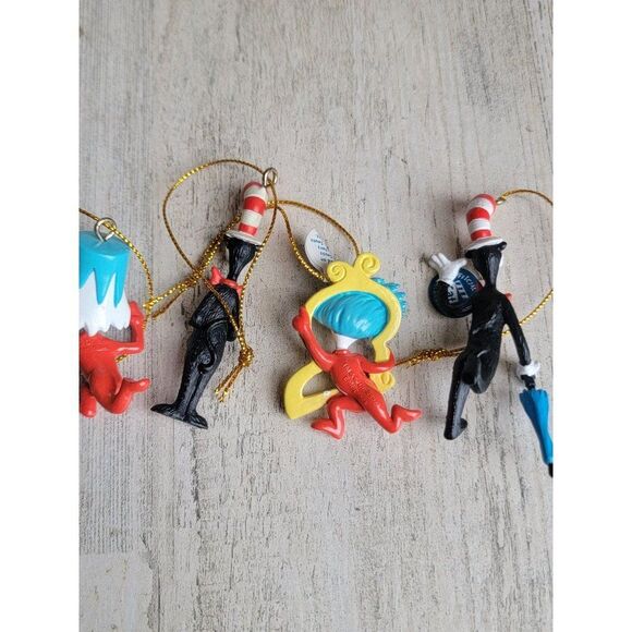 Vintage official movie cat in hat Dr Seuss Thing 1 Thing 2 mini ornament Xmas - Picture 8 of 8